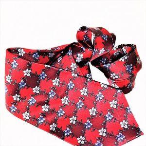 JIMMY V-Mia Hamm Red/Small Floral Tie